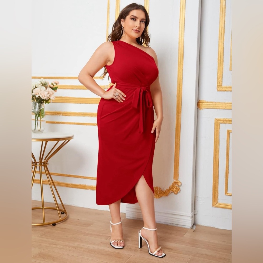 Red Formal Midi Dress- Size XL